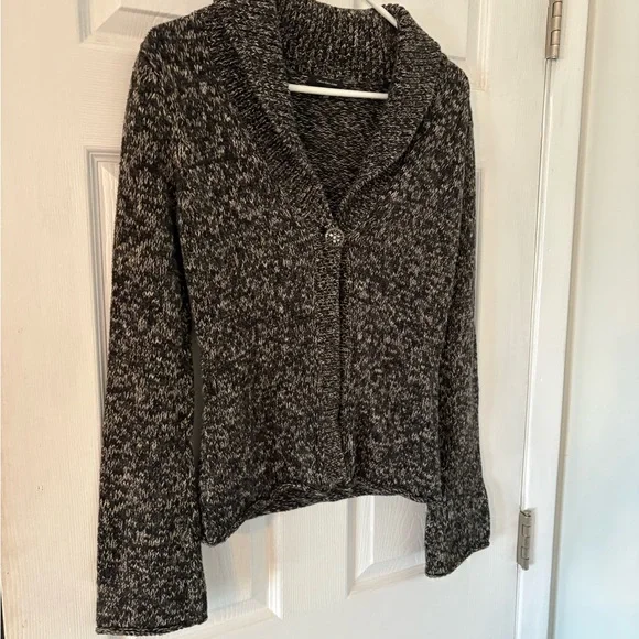 Calvin Klein Jeans Marled Knit Cardigan Sweater Small Shawl Collar - Picture 3 of 6